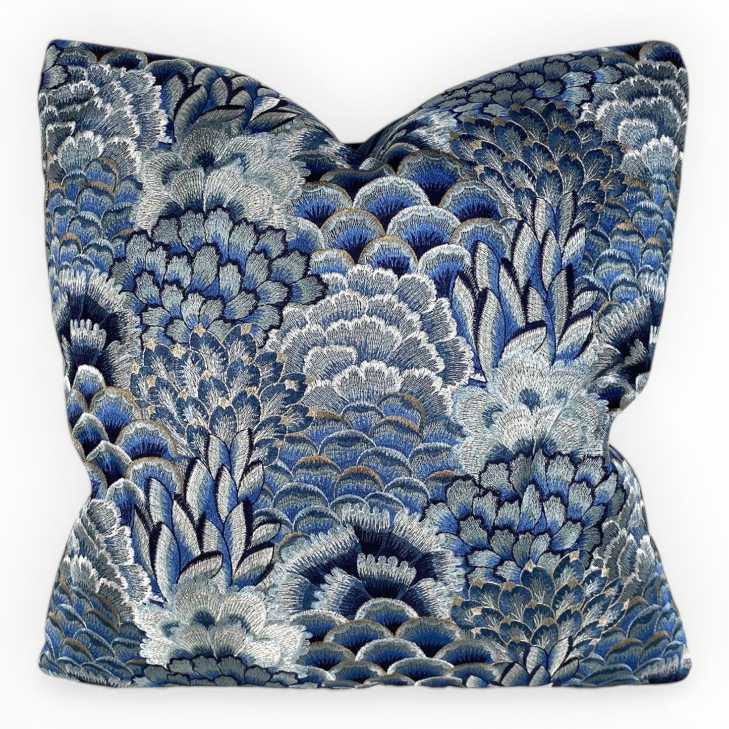 P/Kaufmann Nerissa embroidered pillow cover in porcelain