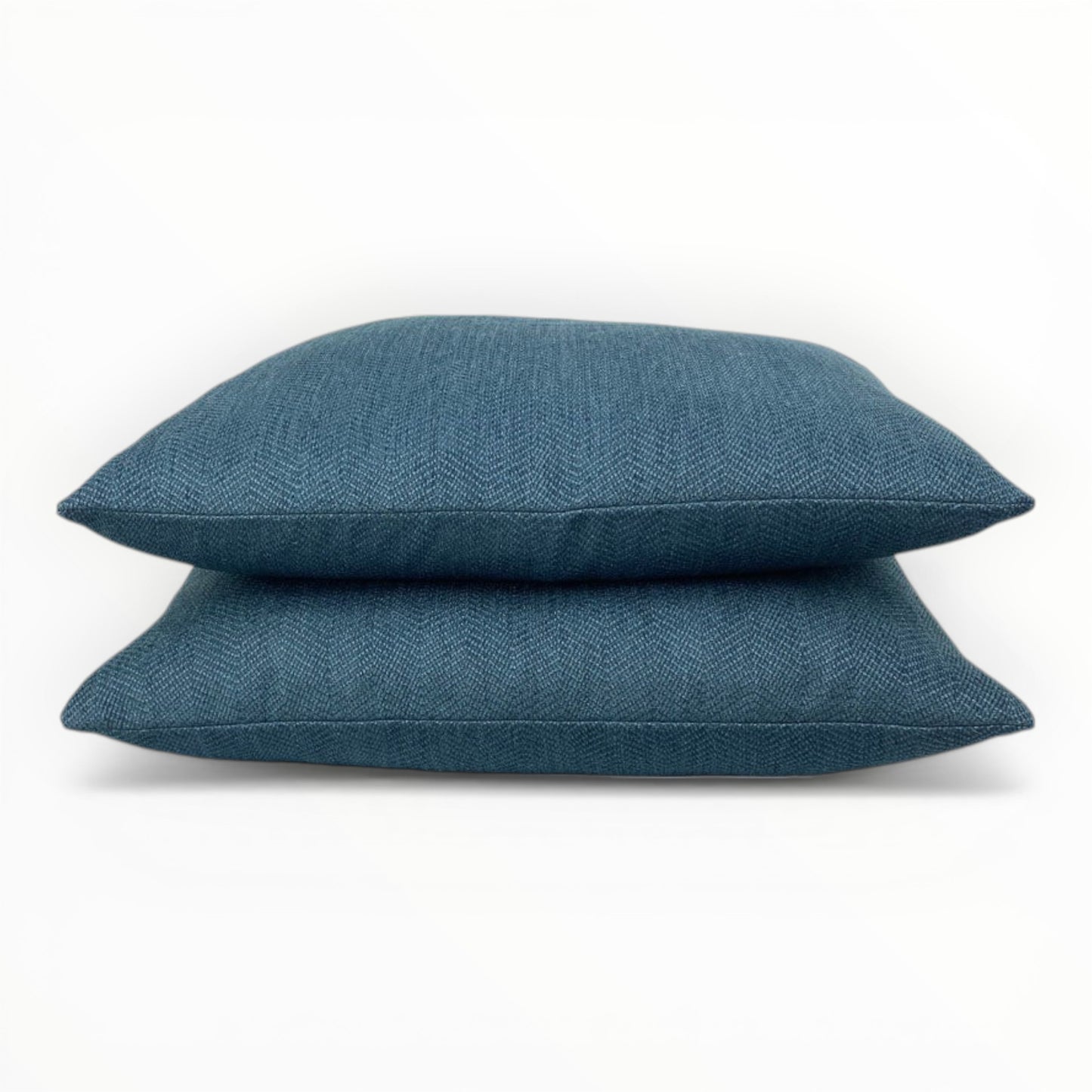 chevron weave fabric detail showing textured blue geometric pattern