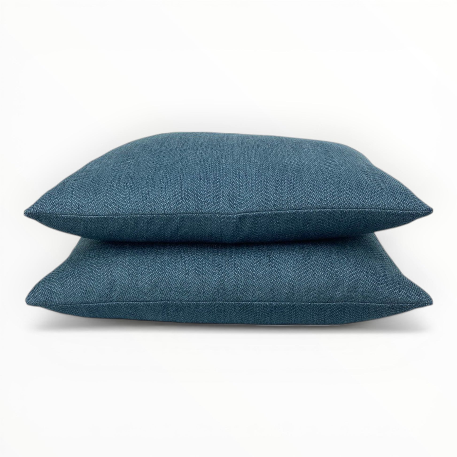 chevron weave fabric detail showing textured blue geometric pattern