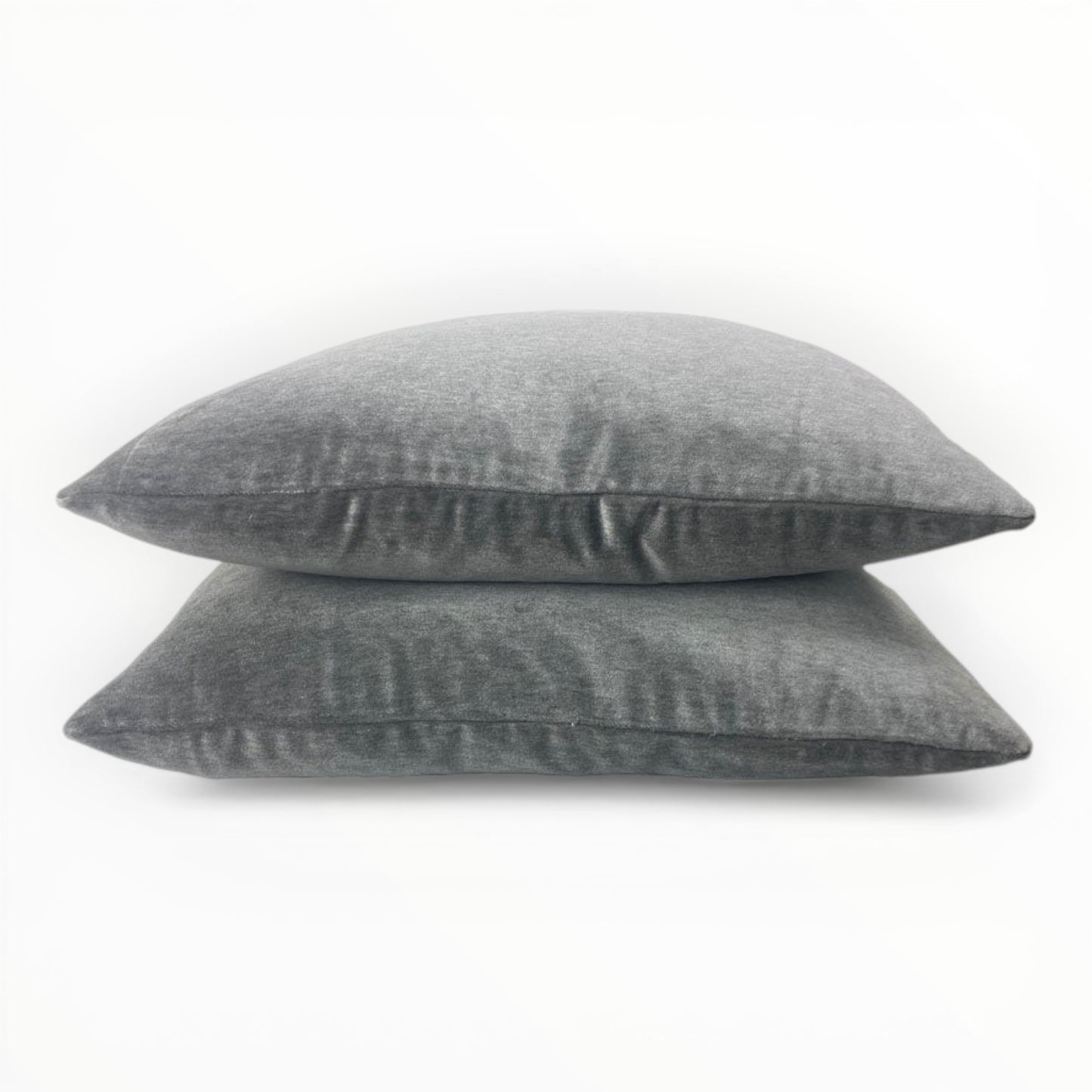 storm gray velvet throw pillow cover with soft texture and durable fabric