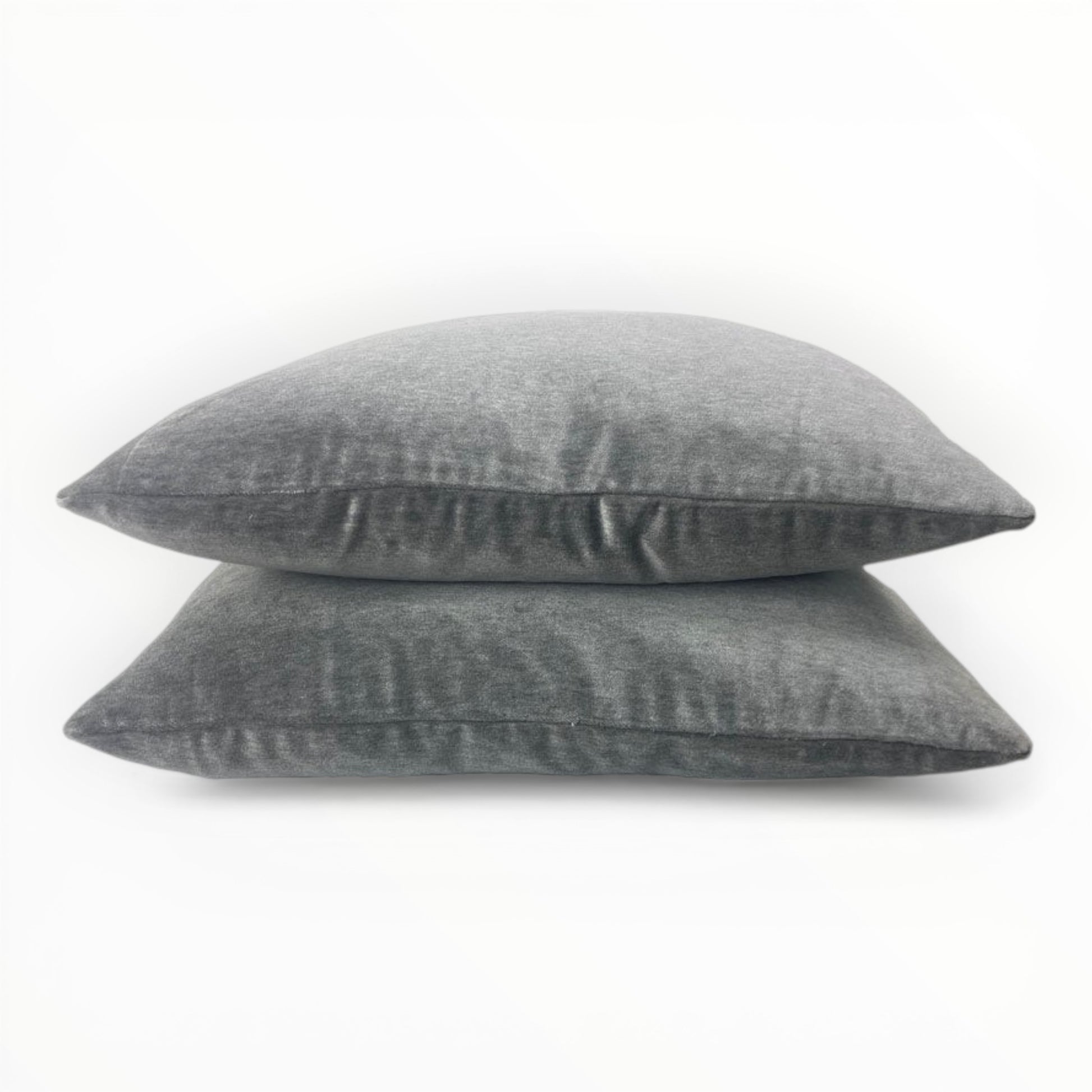 storm gray velvet throw pillow cover with soft texture and durable fabric