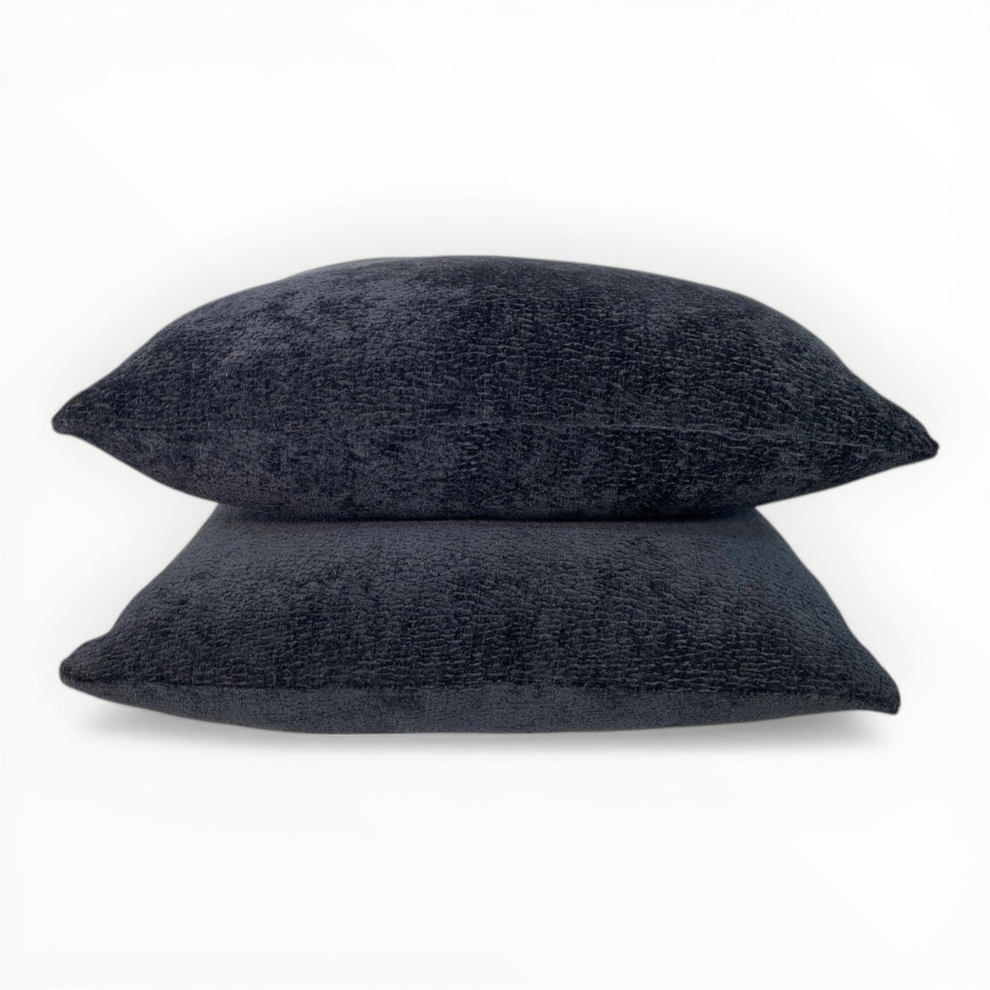 textured black velvet designer accent pillows