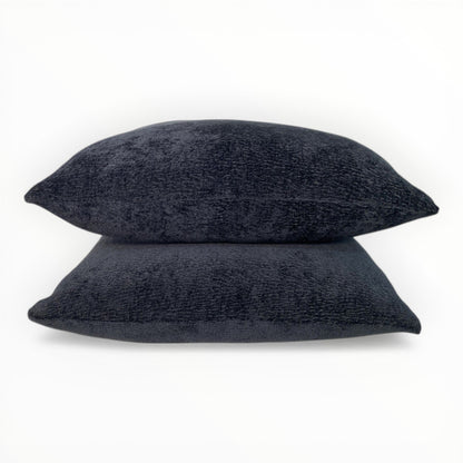textured black velvet designer accent pillows