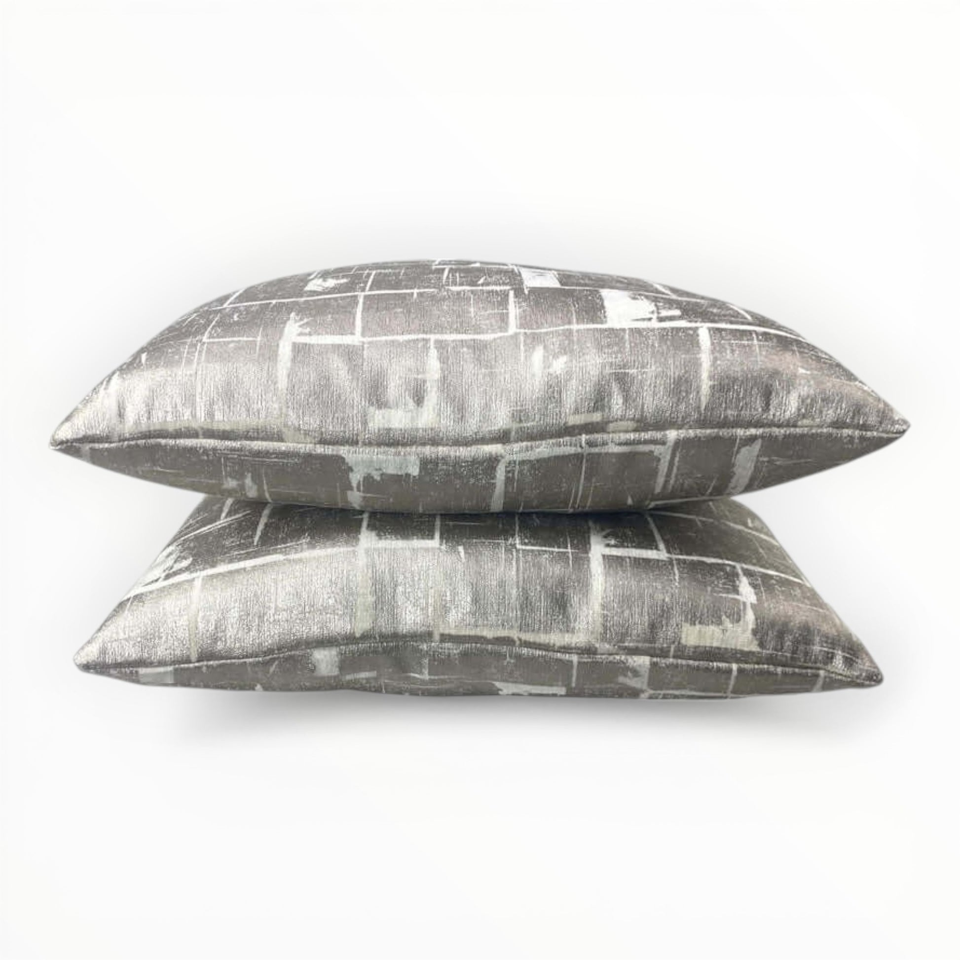 textured designer accent pillow with distressed geometric pattern