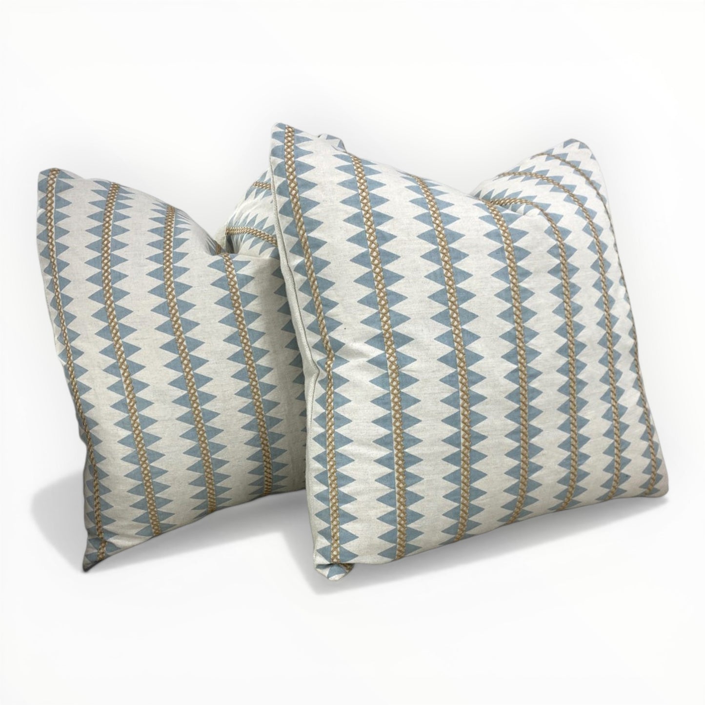 Thibaut Reno Stripe pillow in spa blue