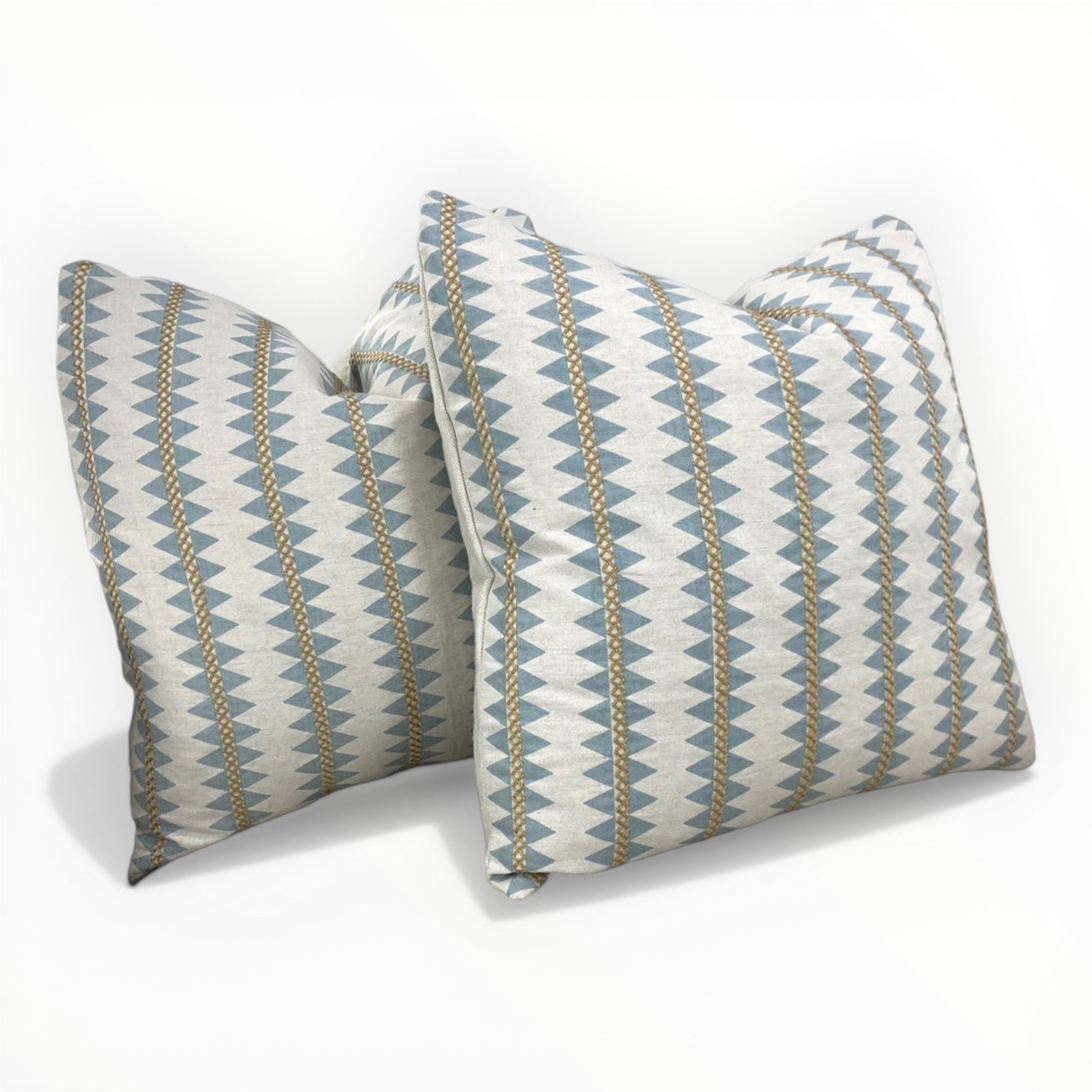 Thibaut Reno Stripe pillow in spa blue