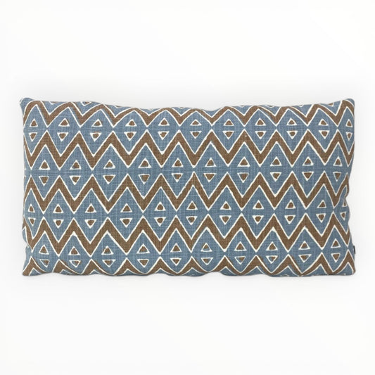 thibaut tiburon spa blue throw pillow cover on neutral sofa