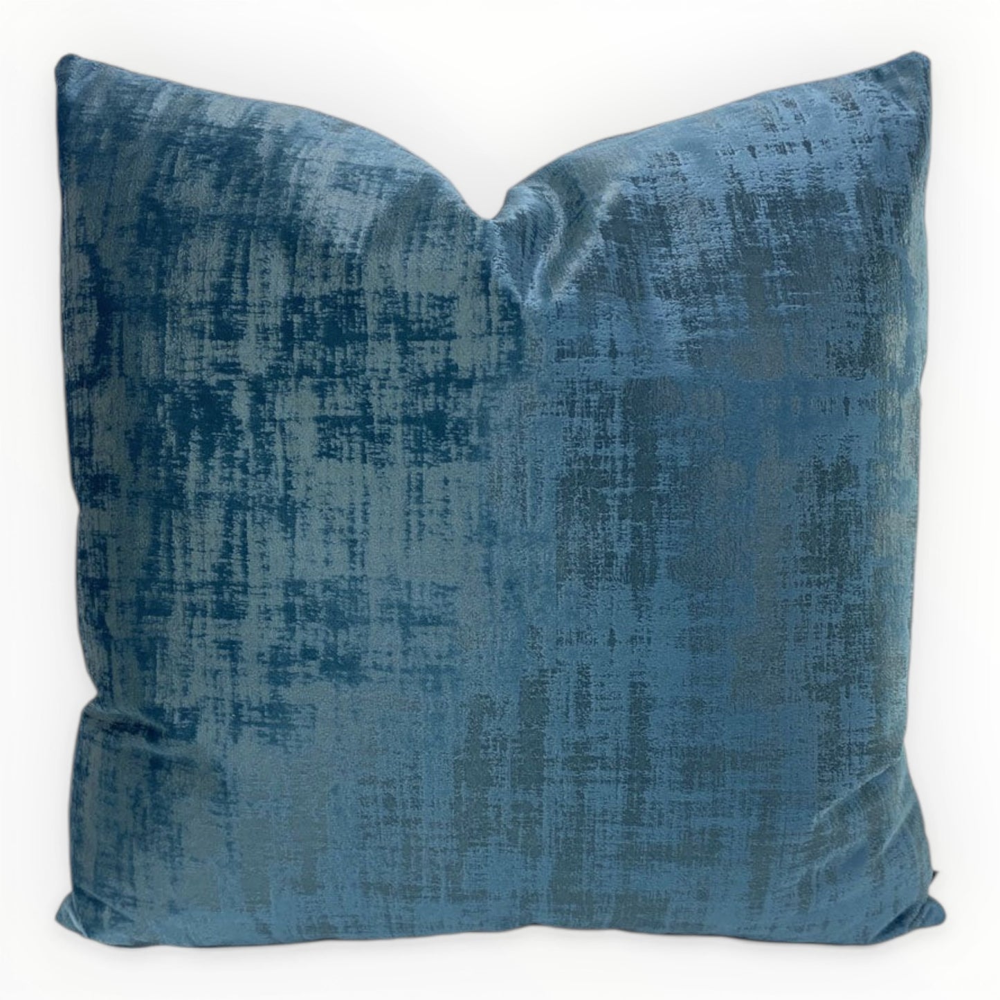 Zinc blass calypso chenille throw pillow cover on neutral sofa