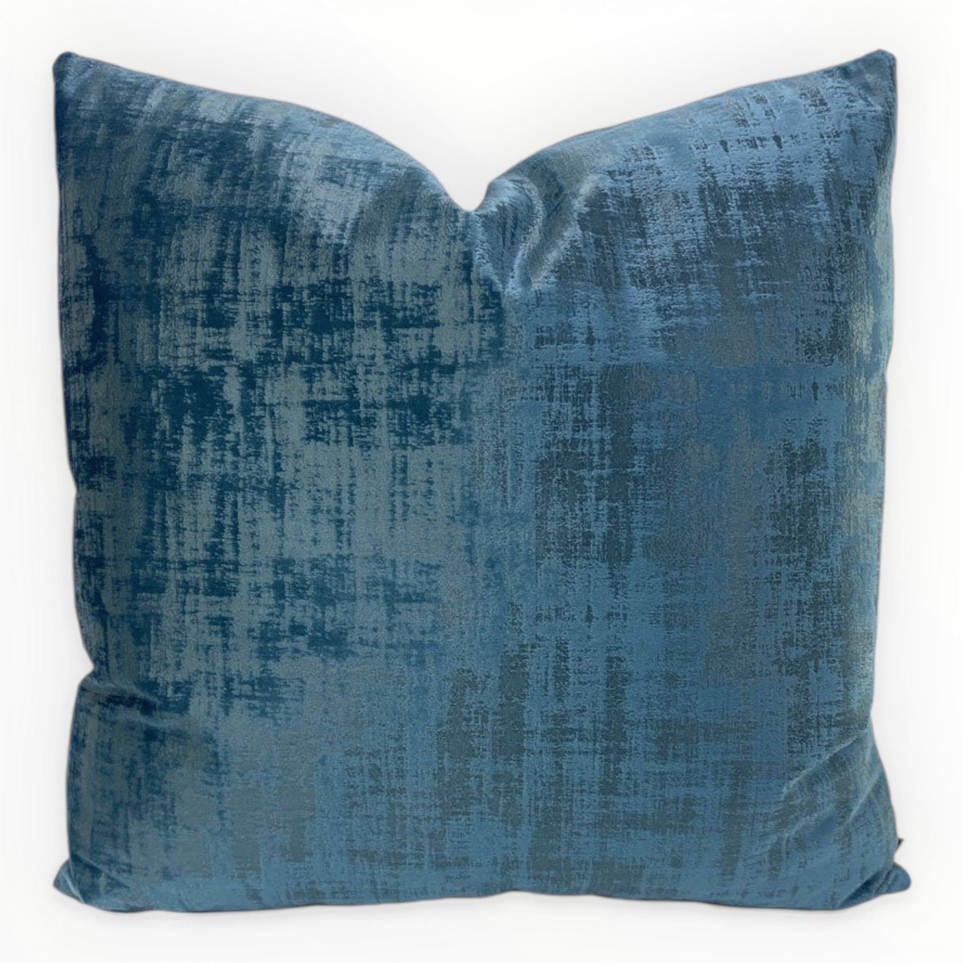 Zinc blass calypso chenille throw pillow cover on neutral sofa